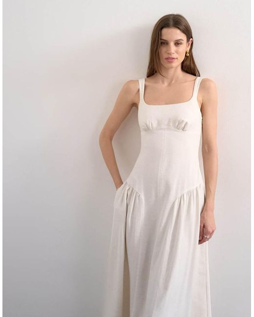 TOPSHOP Natural Dropped Waist Maxi Sundress