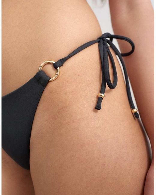 TOPSHOP Black Thailand Thong Bikini Bottom