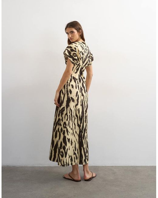 TOPSHOP White Cotton Twill Structured Drop Shoulder Maxi Dress