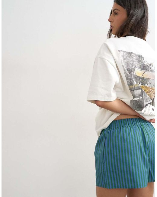 TOPSHOP White Poplin Stripe A Line Boxer Short