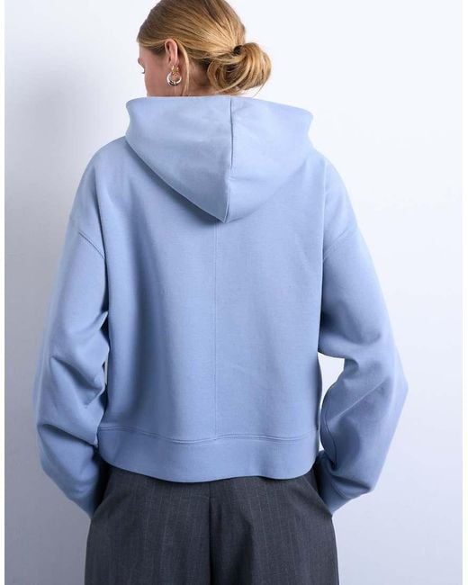 TOPSHOP Blue Premium Scuba Oversized Jean Grazer Hoodie