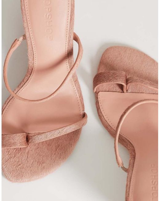 TOPSHOP Pink Abi Strappy Wedge High Heel