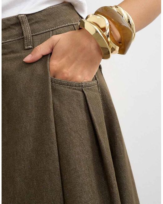 TOPSHOP Natural Cocoon Maxi Skirt