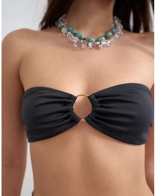 TOPSHOP Natural Thailand Bandeau Bikini Top