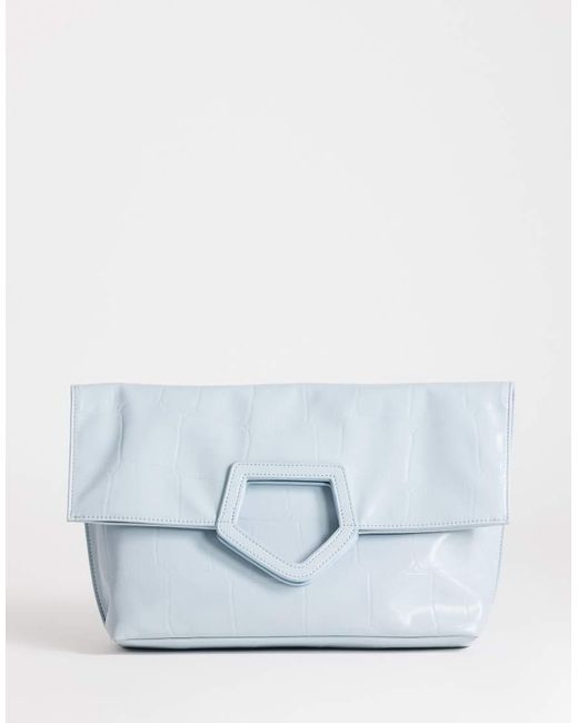 TOPSHOP White Gregry Folded Oversized Clutch Bag