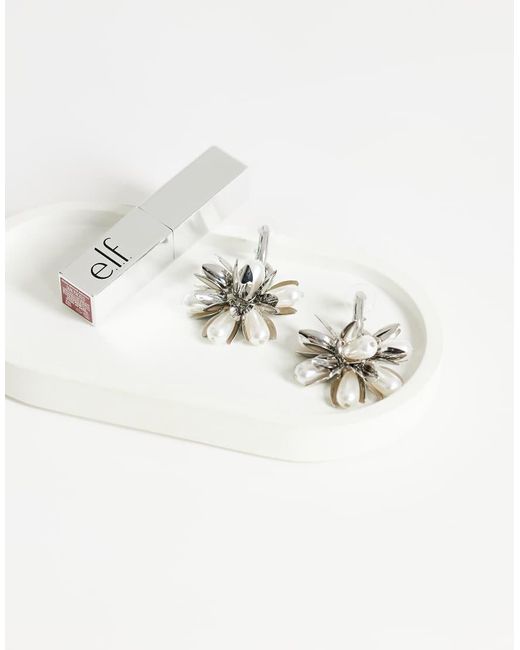 TOPSHOP Metallic Colette Flower Cluster Drop Earring