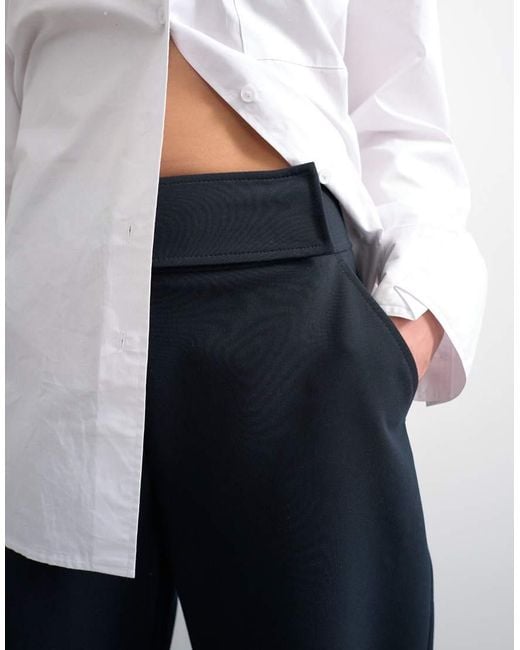 TOPSHOP Blue Tailored Barrel Trouser