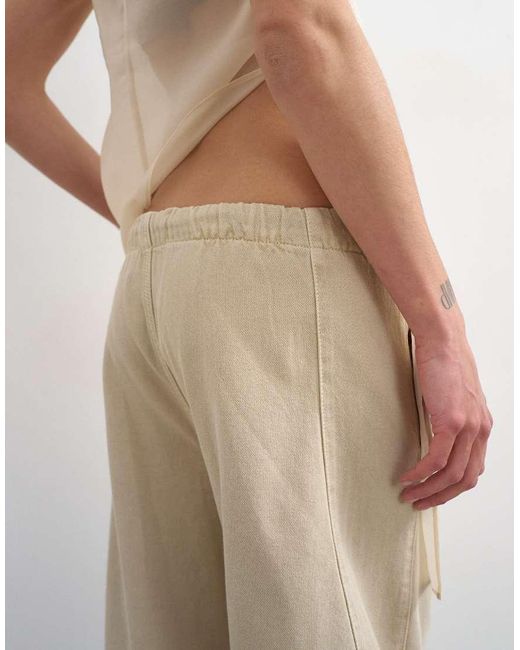 TOPSHOP Natural Pull On Barrel Jean