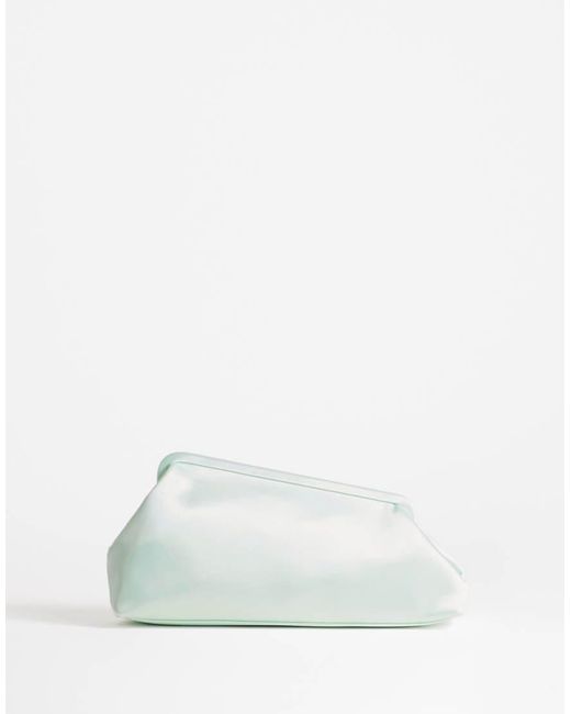 TOPSHOP White Anna Medium Angular Clutch Bag
