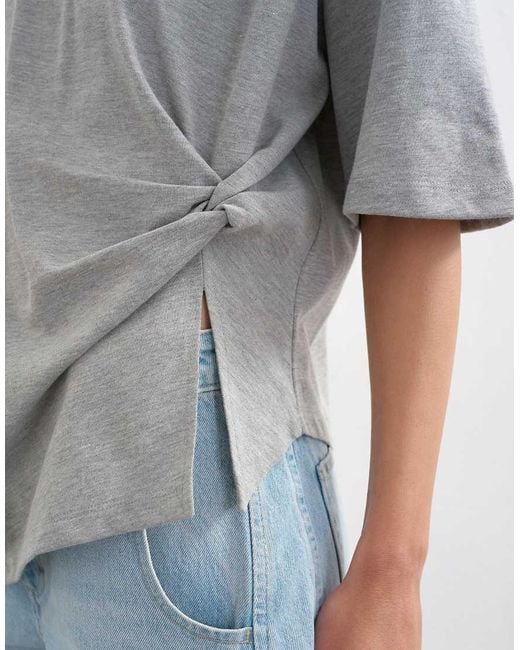 TOPSHOP White Knot Twist T-shirt
