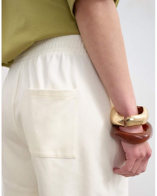 TOPSHOP White Interlock Sweat Shorts