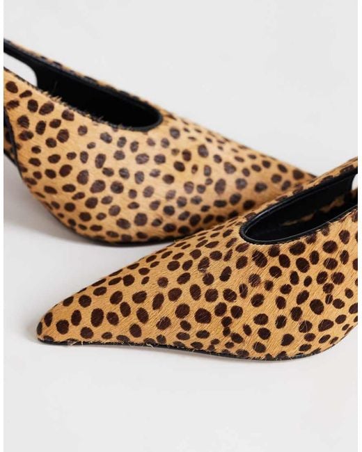 TOPSHOP Metallic Arabella Cone Heel Sling Back Court Shoe