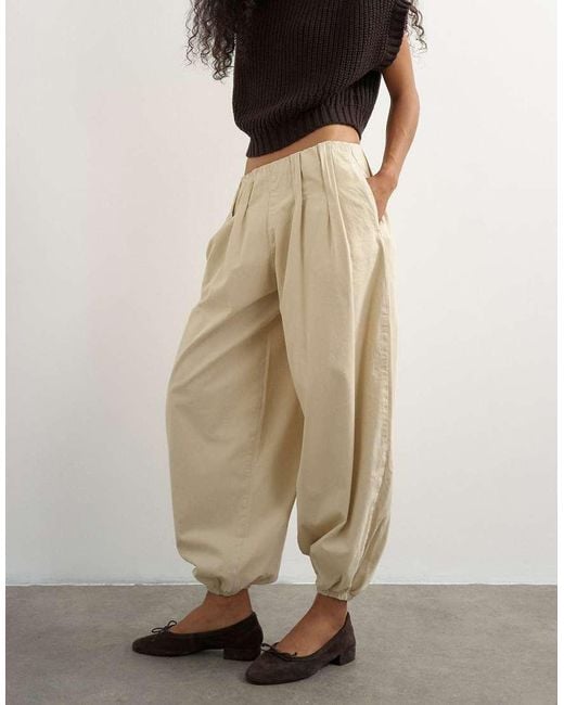 TOPSHOP Natural Poplin Balloon Trouser