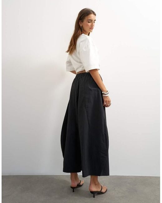 TOPSHOP White Techy Oversized Ovoid Mid Length Trouser