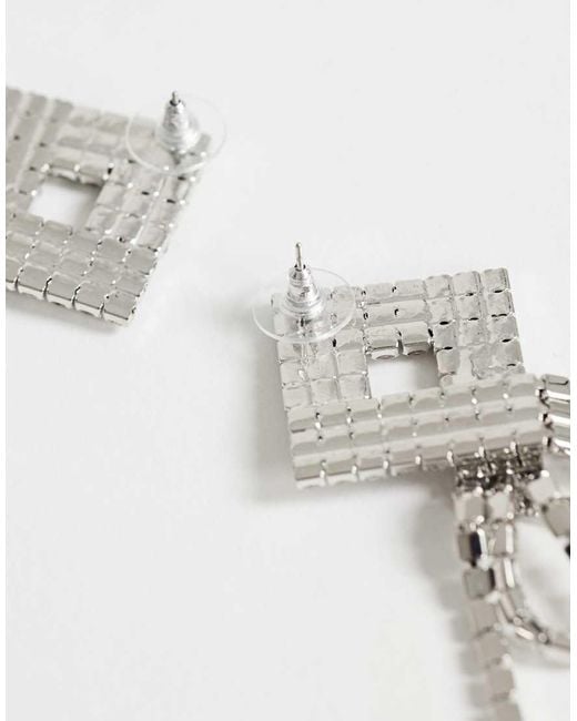 TOPSHOP White Eliza Stud Tassel Embellished Earring
