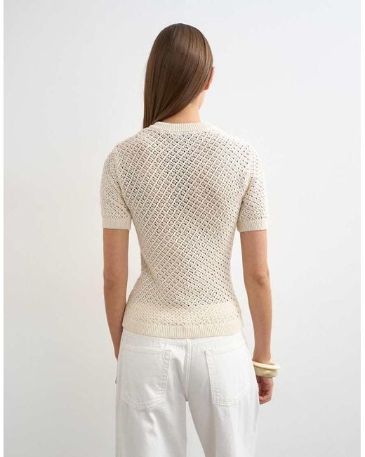 TOPSHOP Multicolor Knitted Short Sleeve Mandarin Collar Cardigan
