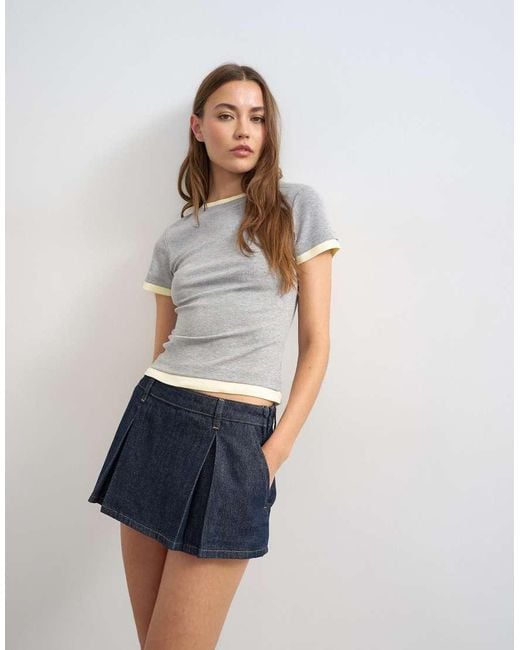 TOPSHOP Multicolor Denim Skort