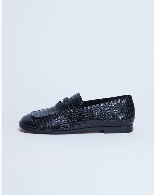 TOPSHOP Blue Charlie Flat Loafer