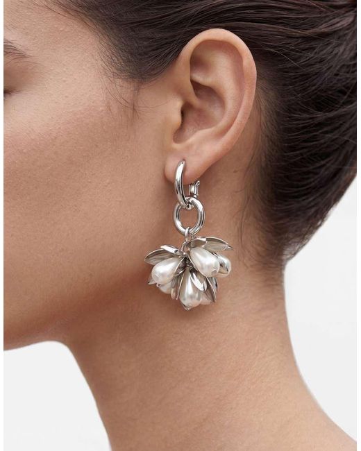 TOPSHOP Metallic Colette Flower Cluster Drop Earring