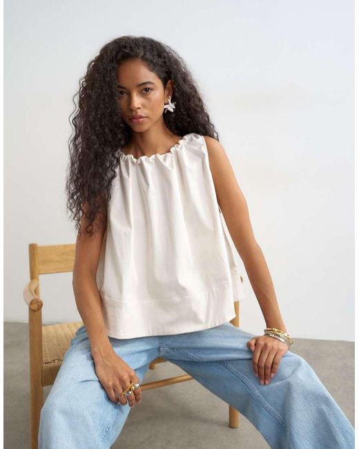 TOPSHOP White Trapeze Tie Back Top