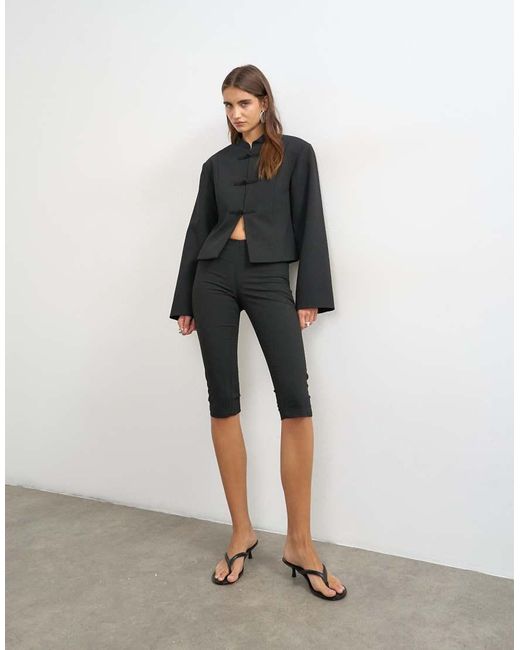 TOPSHOP Black Mandarin Collar Blazer