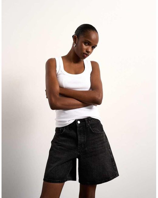 TOPSHOP Natural Denim Editor Short
