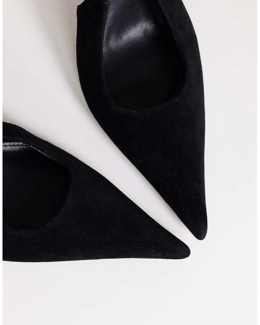TOPSHOP White Anya Real Suede Sling Back High Heeled Court Shoes