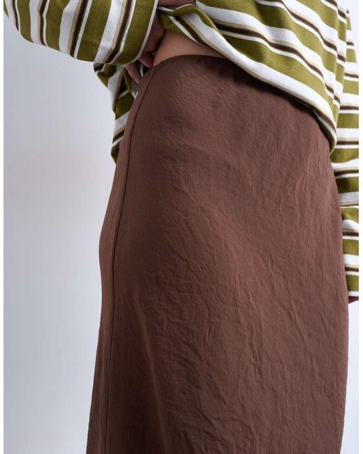 TOPSHOP White Super Soft Cupro Bias Midi Skirt
