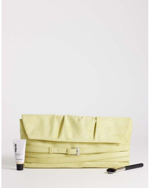 TOPSHOP Yellow Meadow Oversized Strap Clutch