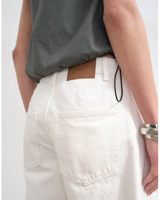 TOPSHOP Natural Denim Barrel Jort