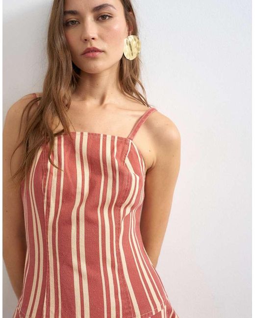 TOPSHOP White Denim Barrel Maxi Dress