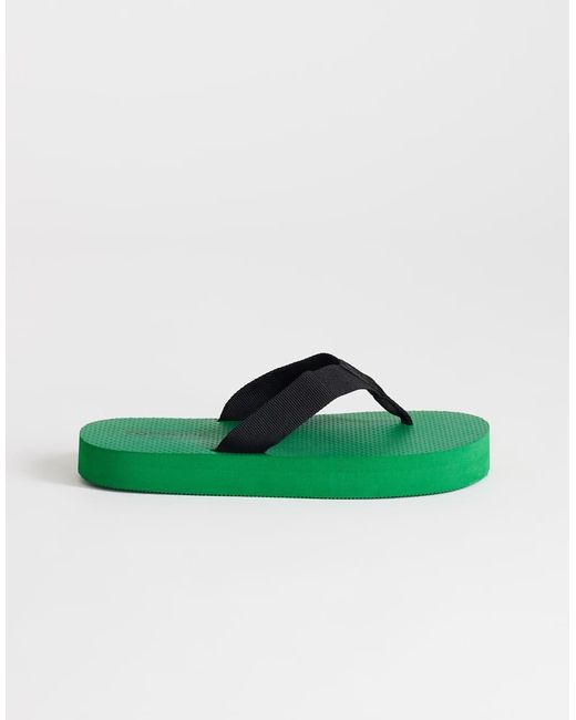 TOPSHOP Green Molly Toe Thong Sandal