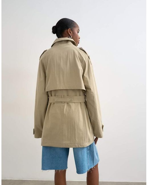 TOPSHOP White Short Belted Mac