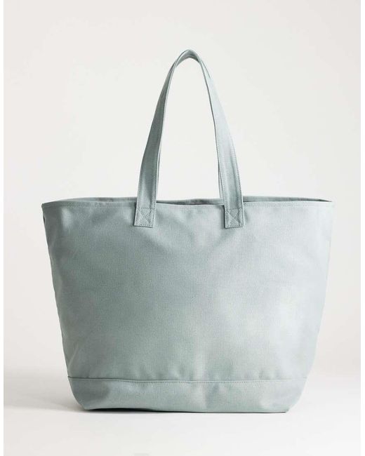 TOPSHOP Blue Large Canvas Tote Bag