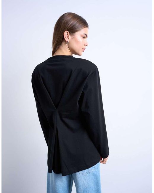TOPSHOP Blue Cinch Waist Skater Tee