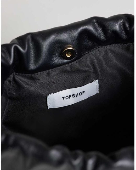 TOPSHOP Black Celia Medium Ruched Clutch Bag