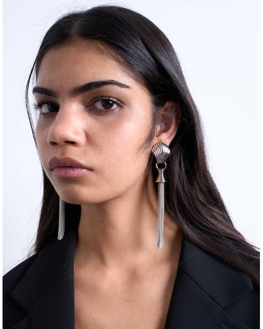 TOPSHOP Black Paulo Tassel Earrings