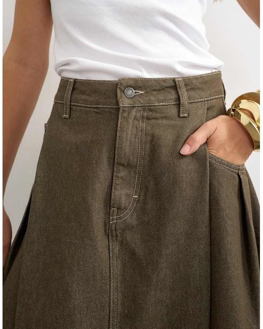 TOPSHOP Natural Cocoon Maxi Skirt