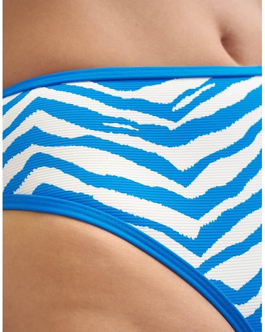 TOPSHOP Blue Ibiza High Waisted Bikini Bottom