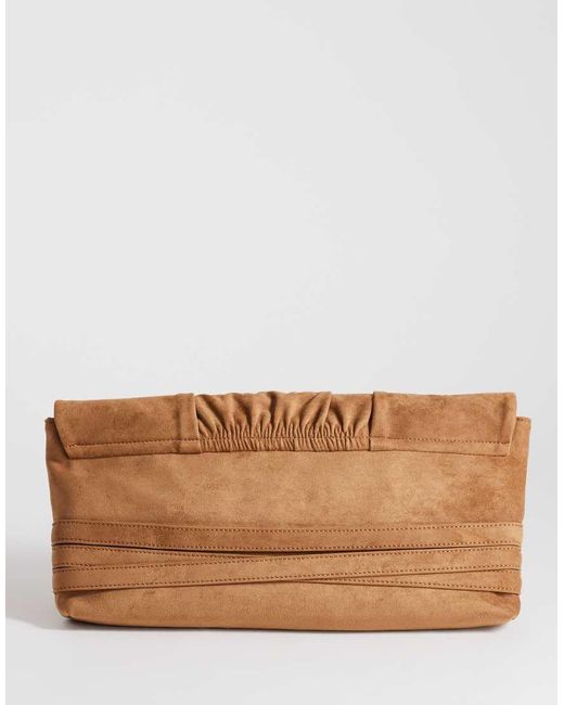 TOPSHOP Brown Meadow Oversized Strap Clutch