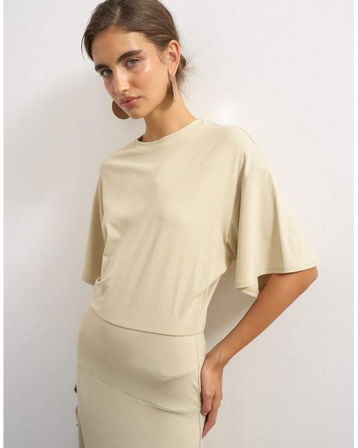 TOPSHOP Natural Jersey Dropped Waist Maxi Dress