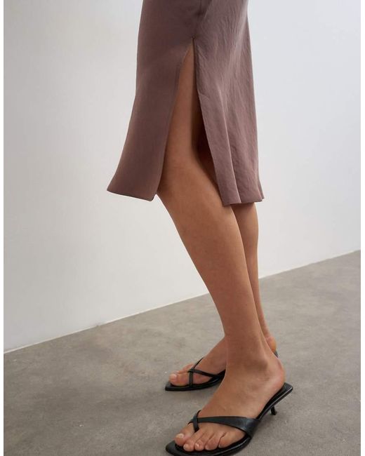 TOPSHOP Brown Melfi 90S Length Skirt