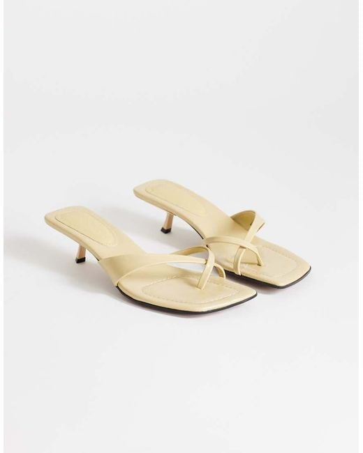 TOPSHOP White Solo Strappy Mule Mid Heel Sandal