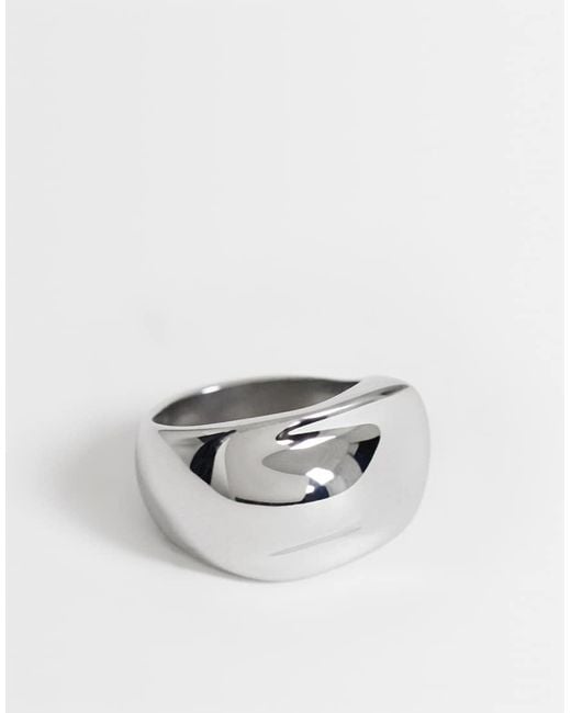 TOPSHOP White Roma Waterproof Stainless Steel Ring