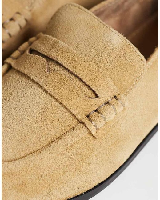 TOPSHOP Natural Charlie Faux Suede Flat Loafers