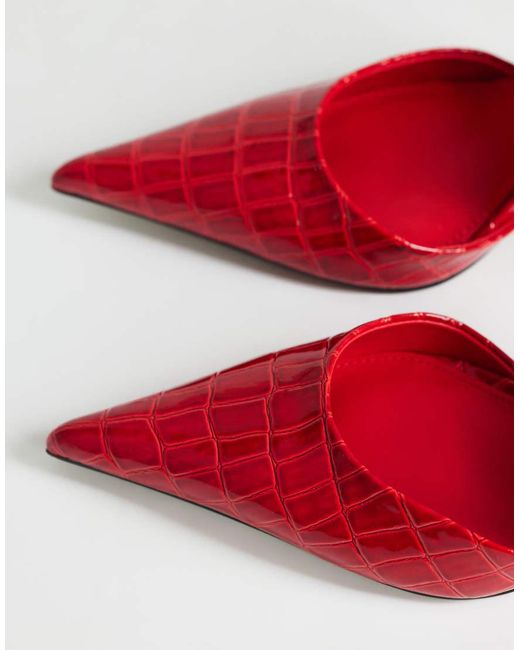 TOPSHOP Red Angel High Heeled Court Shoes