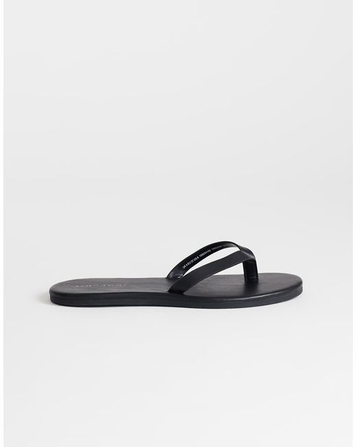 TOPSHOP Blue Sky Real Leather Toe Thong Sandals
