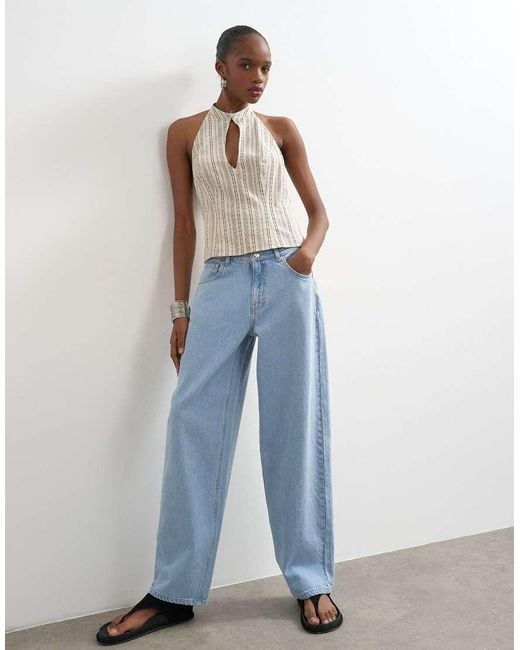 TOPSHOP Blue Lowrie Low Rise baggy Jeans