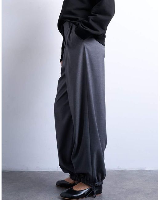 TOPSHOP Blue Tailored Balloon Hem Trouser