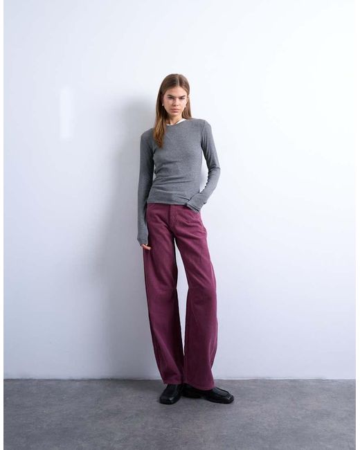 TOPSHOP Purple Barrel Mid Rise Jean